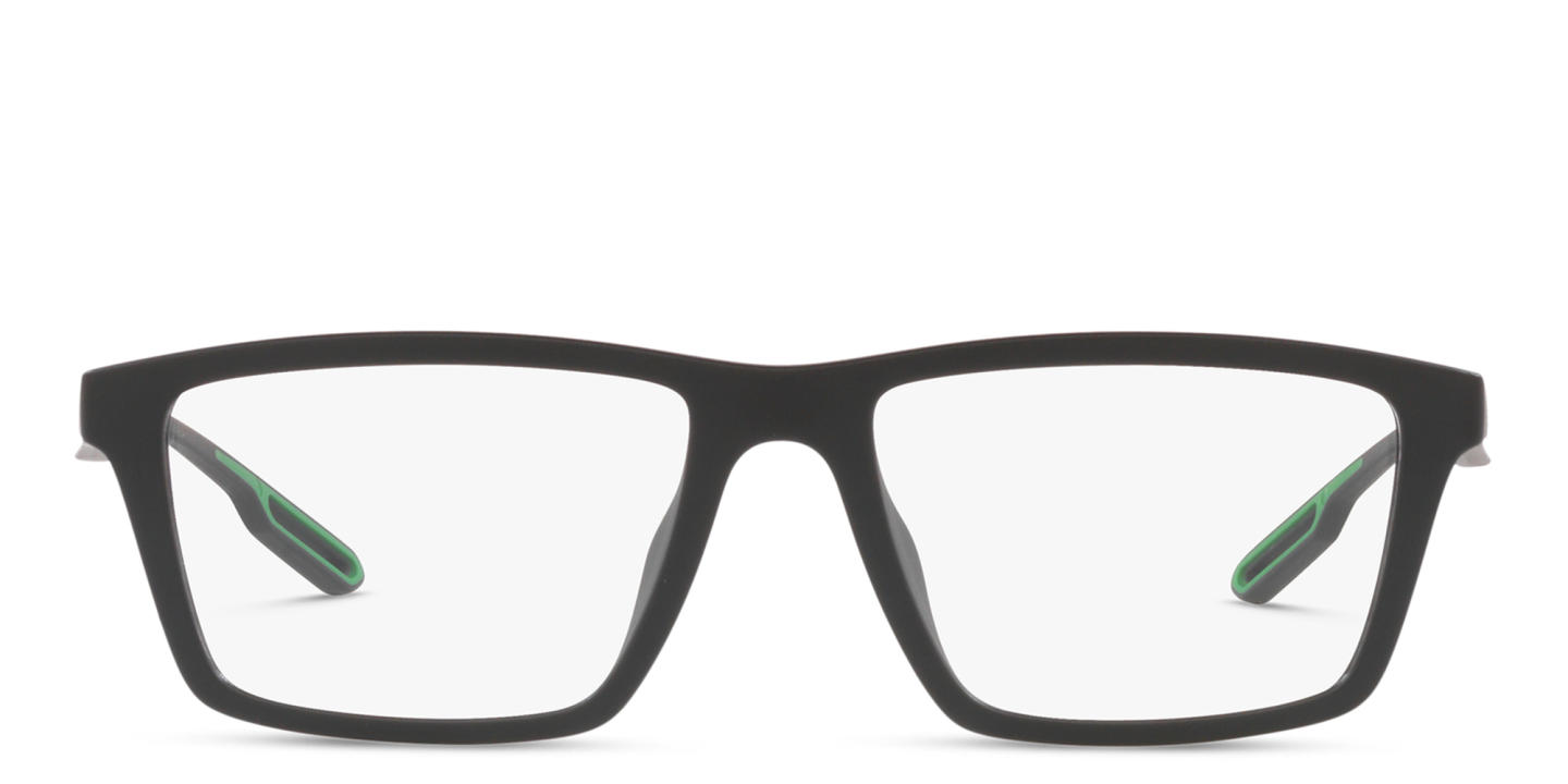 Shop Emporio Armani Wide Rectangle Eyeglasses in Matte Black online.