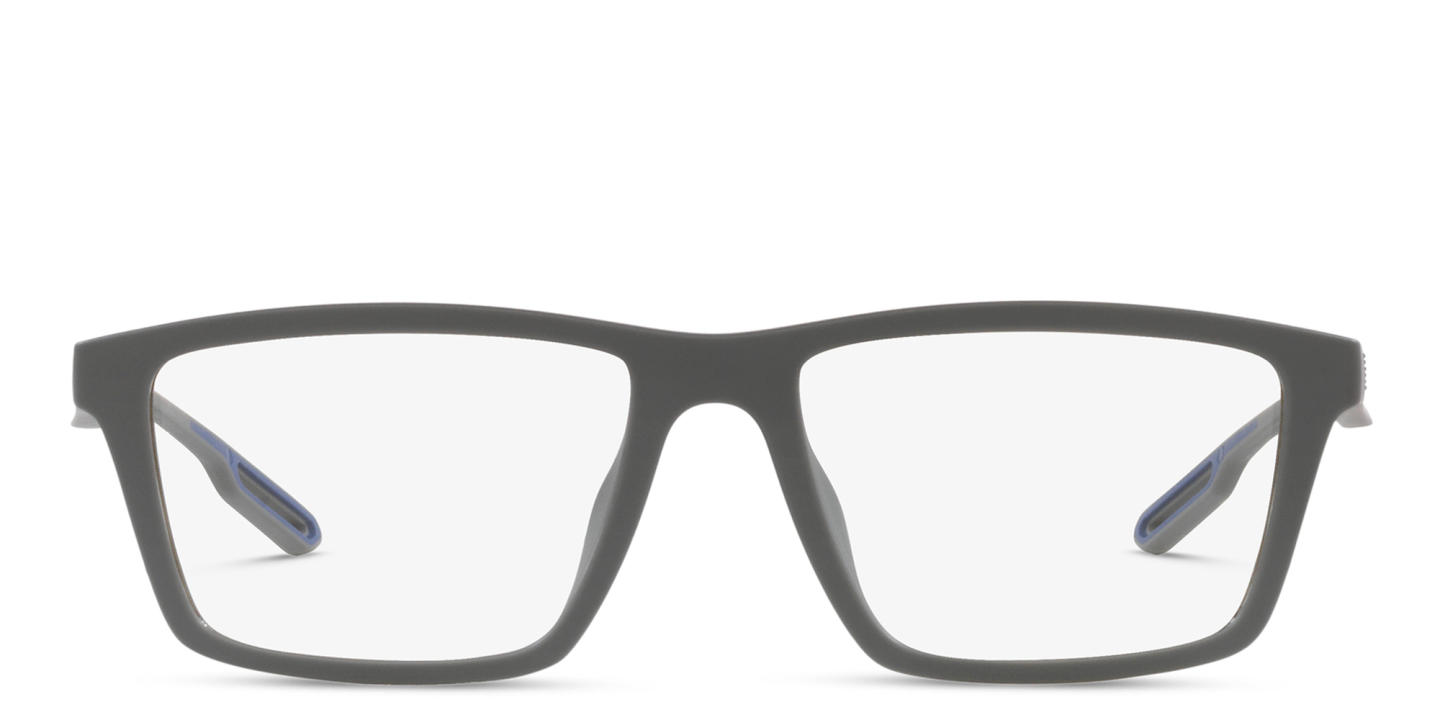 Shop Emporio Armani Wide Rectangle Eyeglasses in Matte Grey online.