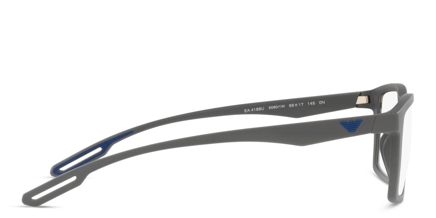 Shop Emporio Armani Wide Rectangle Eyeglasses in Matte Grey online.