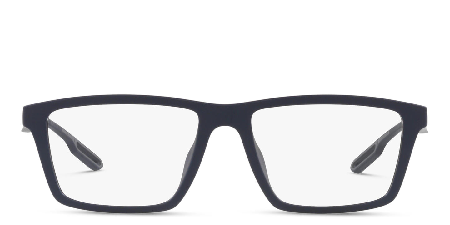Emporio Armani Wide Rectangle Eyeglasses in Matte Blue – Product Photo 0