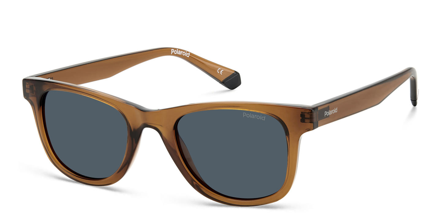 Shop Polaroid Square Sunglasses in Brown online.