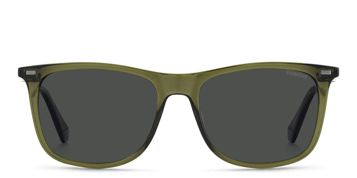 Shop Polaroid Rectangle Sunglasses in Green online.