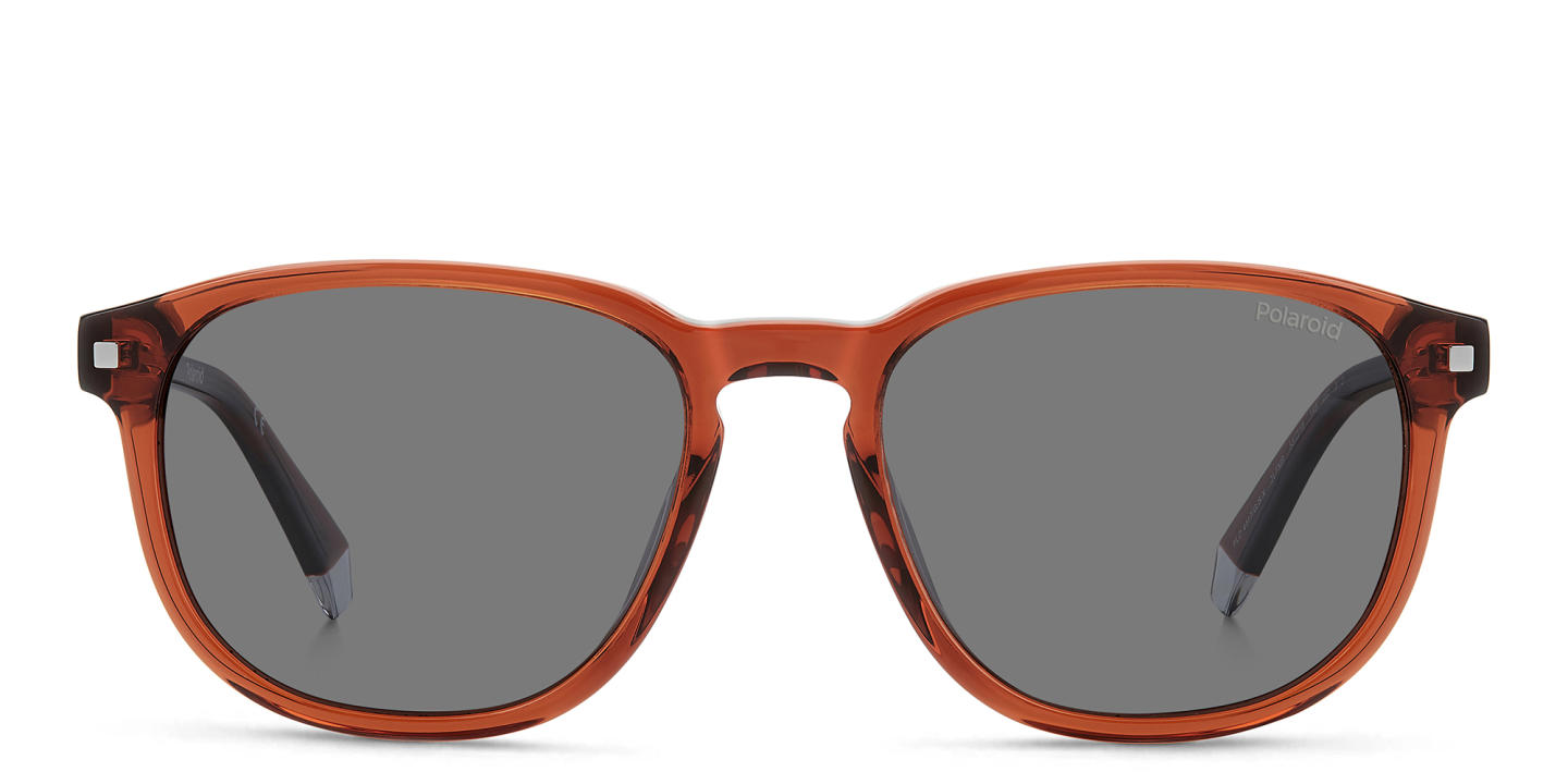 Shop Polaroid Rectangle Sunglasses in Brown online.