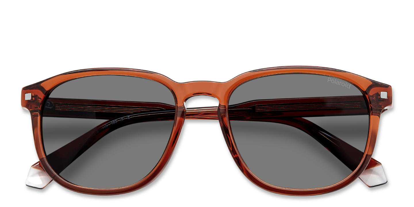 Shop Polaroid Rectangle Sunglasses in Brown online.