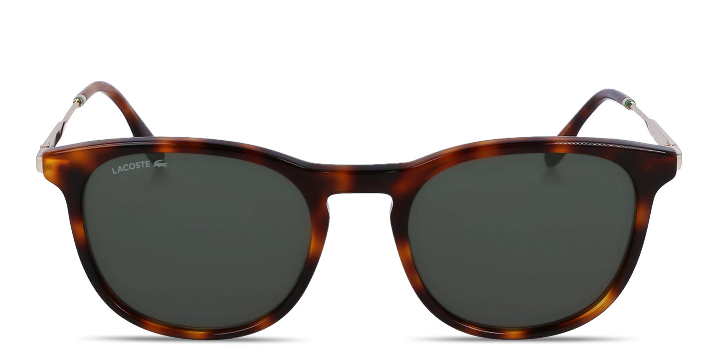 Shop Lacoste Logo Square Sunglasses in Havana online.