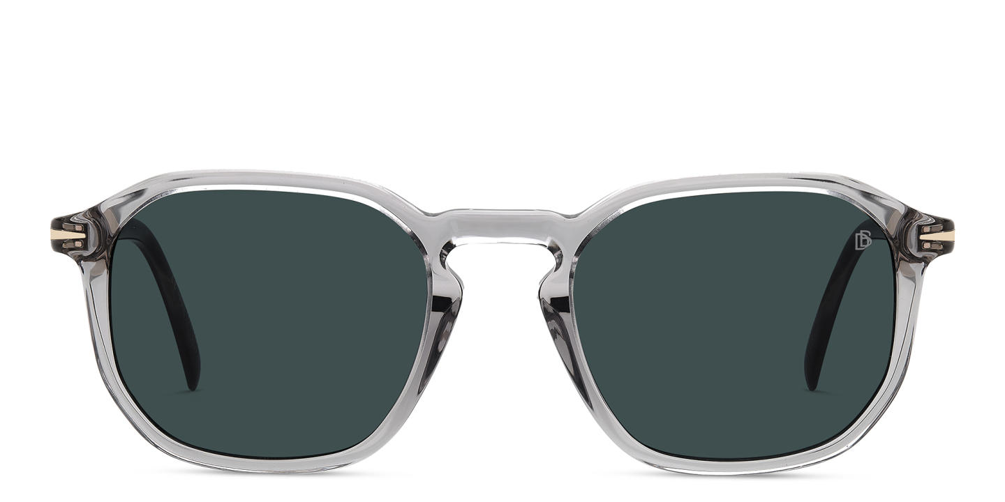 Shop DAVID BECKHAM Irregular Sunglasses in Grey online.