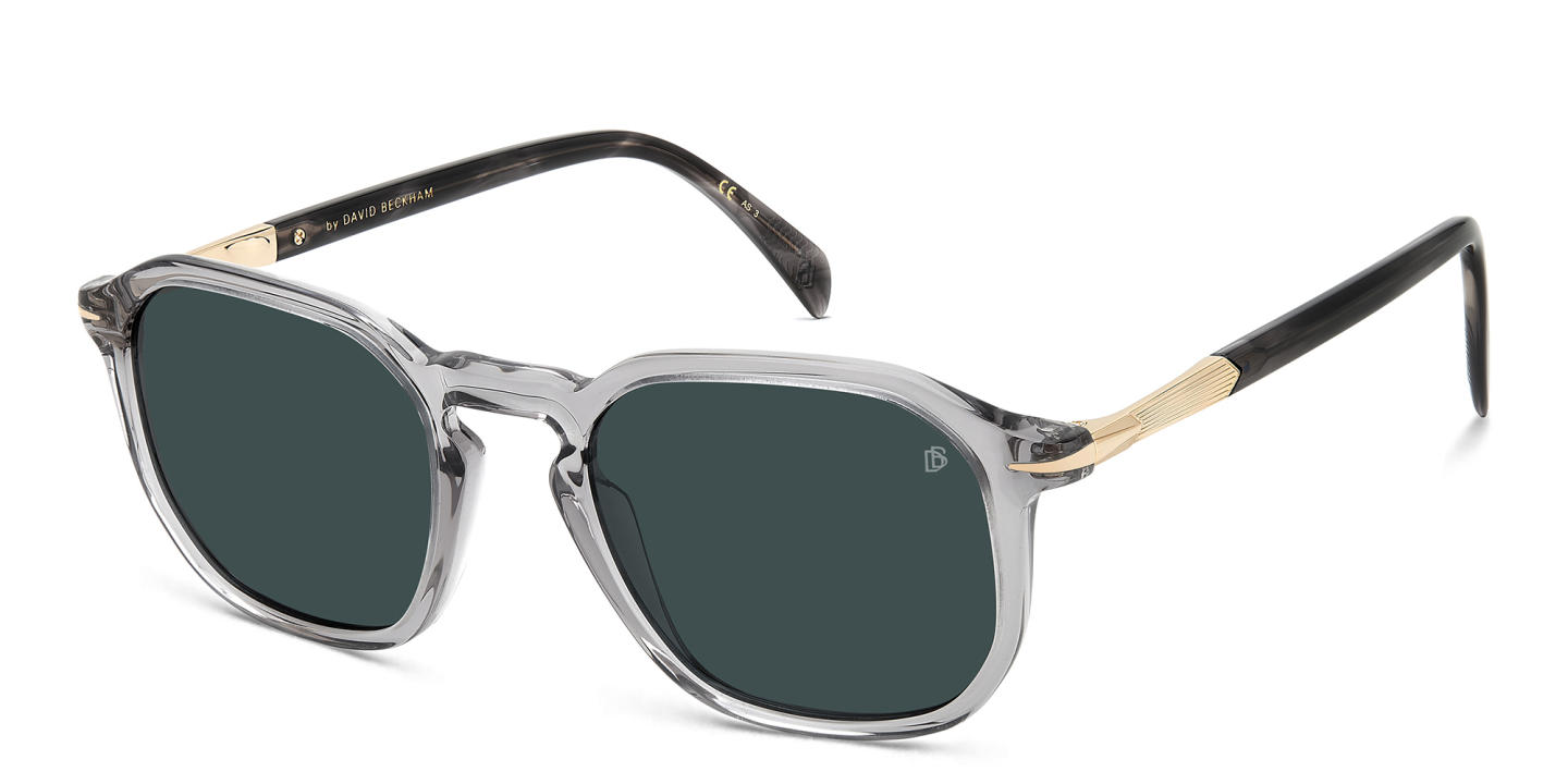 Shop DAVID BECKHAM Irregular Sunglasses in Grey online.