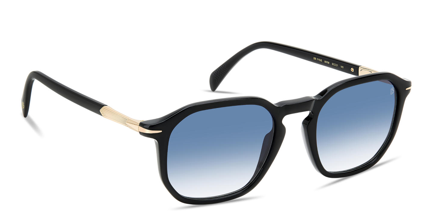 Shop DAVID BECKHAM Talisman Square Sunglasses in Black online.