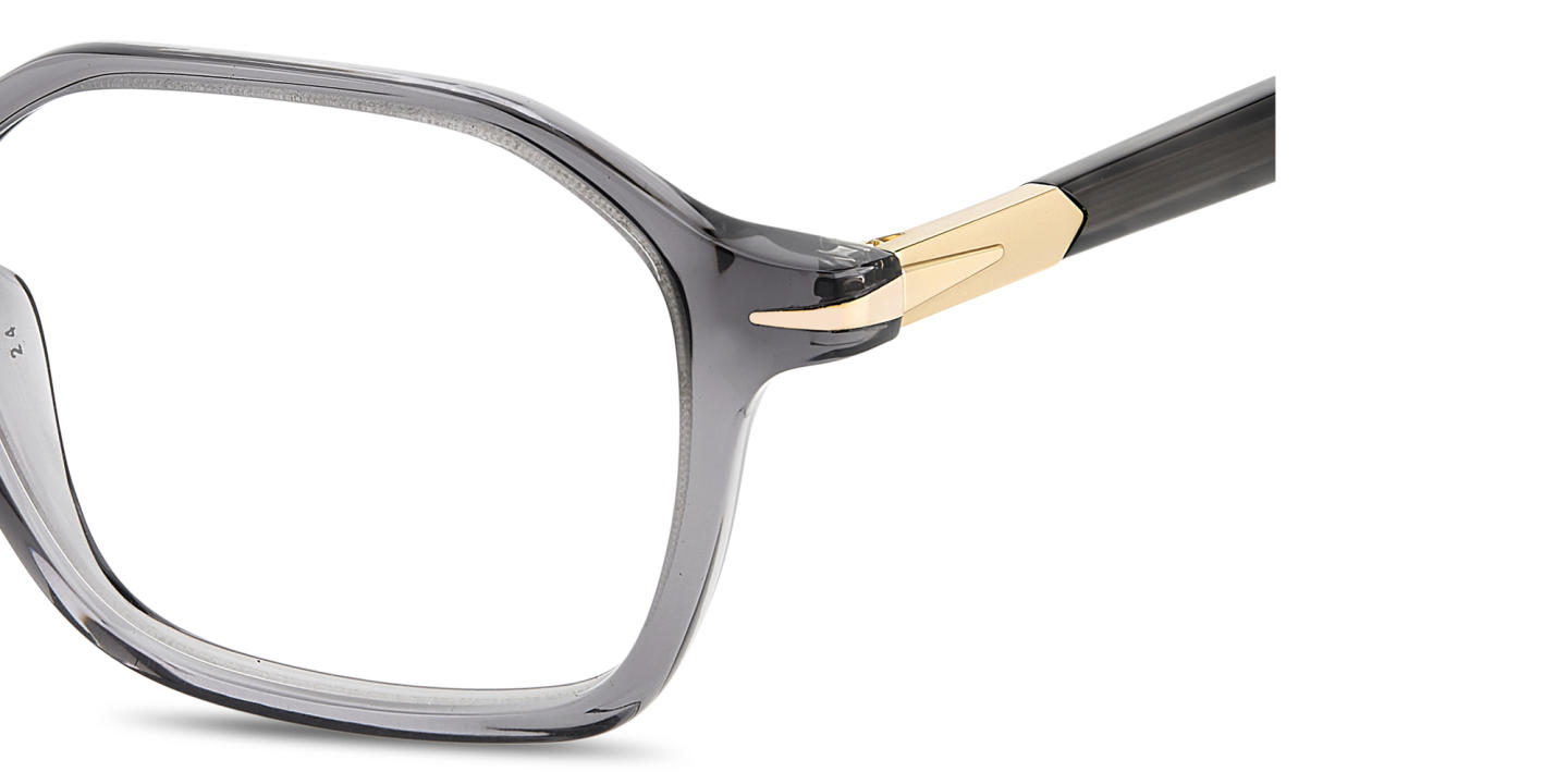 Shop DAVID BECKHAM Timeless Icons Irregular Eyeglasses in Grey online.