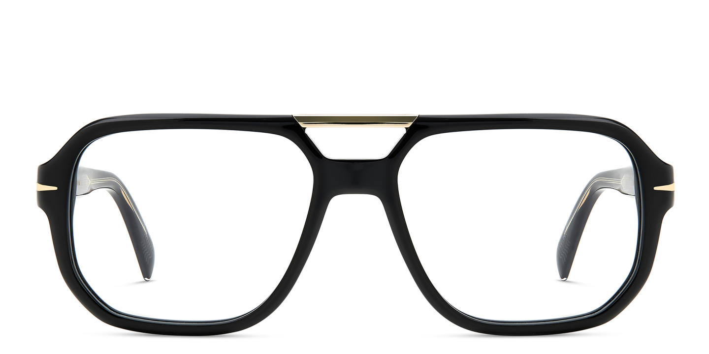 DAVID BECKHAM Rectangle Eyeglasses in Black Gold – Product Photo 0