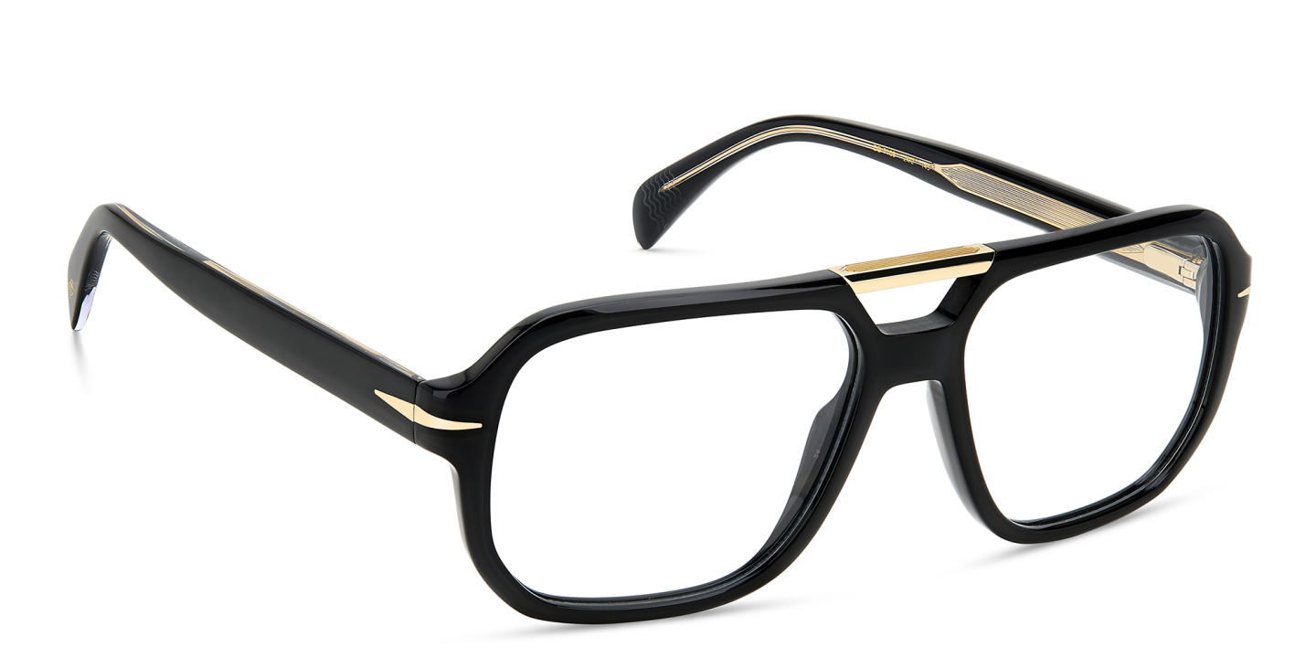 DAVID BECKHAM Rectangle Eyeglasses in Black Gold – Product Photo 2