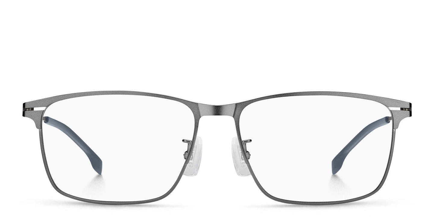 Shop Hugo Boss Wide Rectangle Eyeglasses in Gunmetal online.