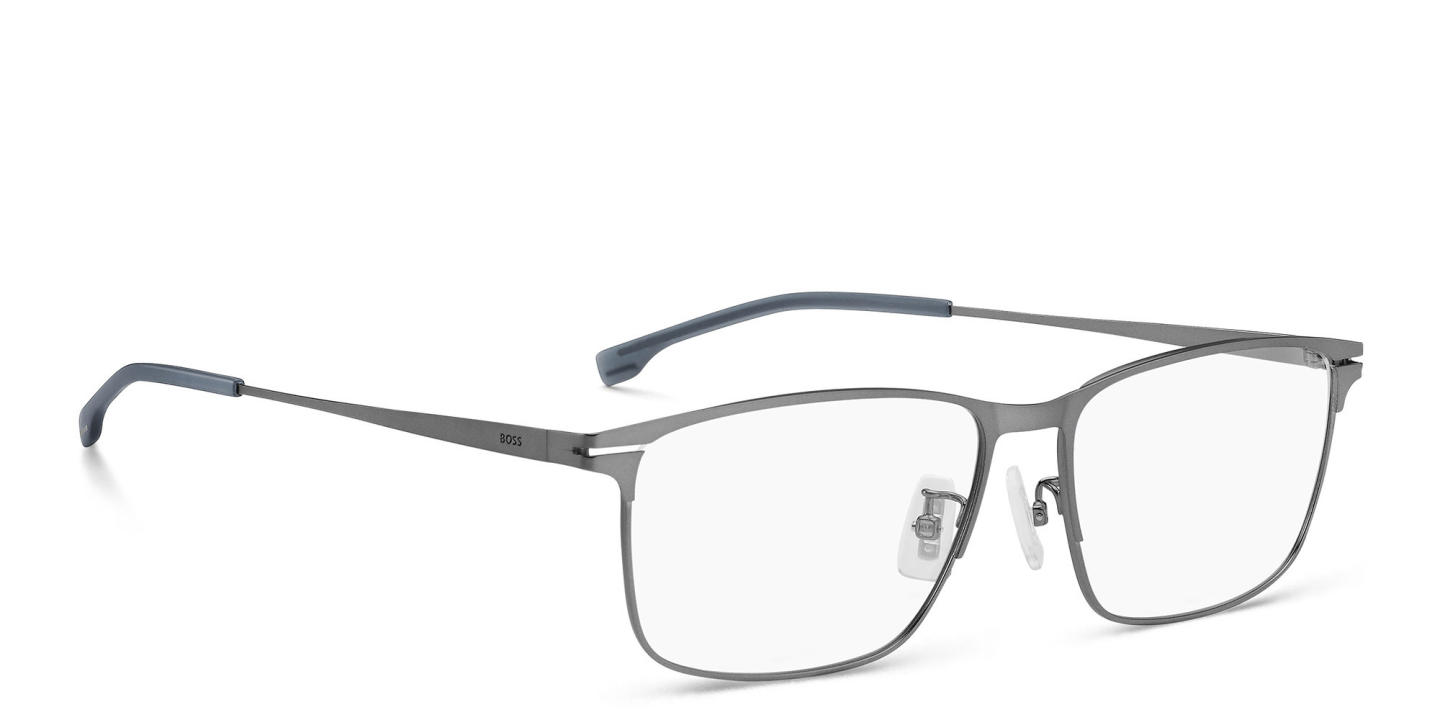 Shop Hugo Boss Wide Rectangle Eyeglasses in Gunmetal online.