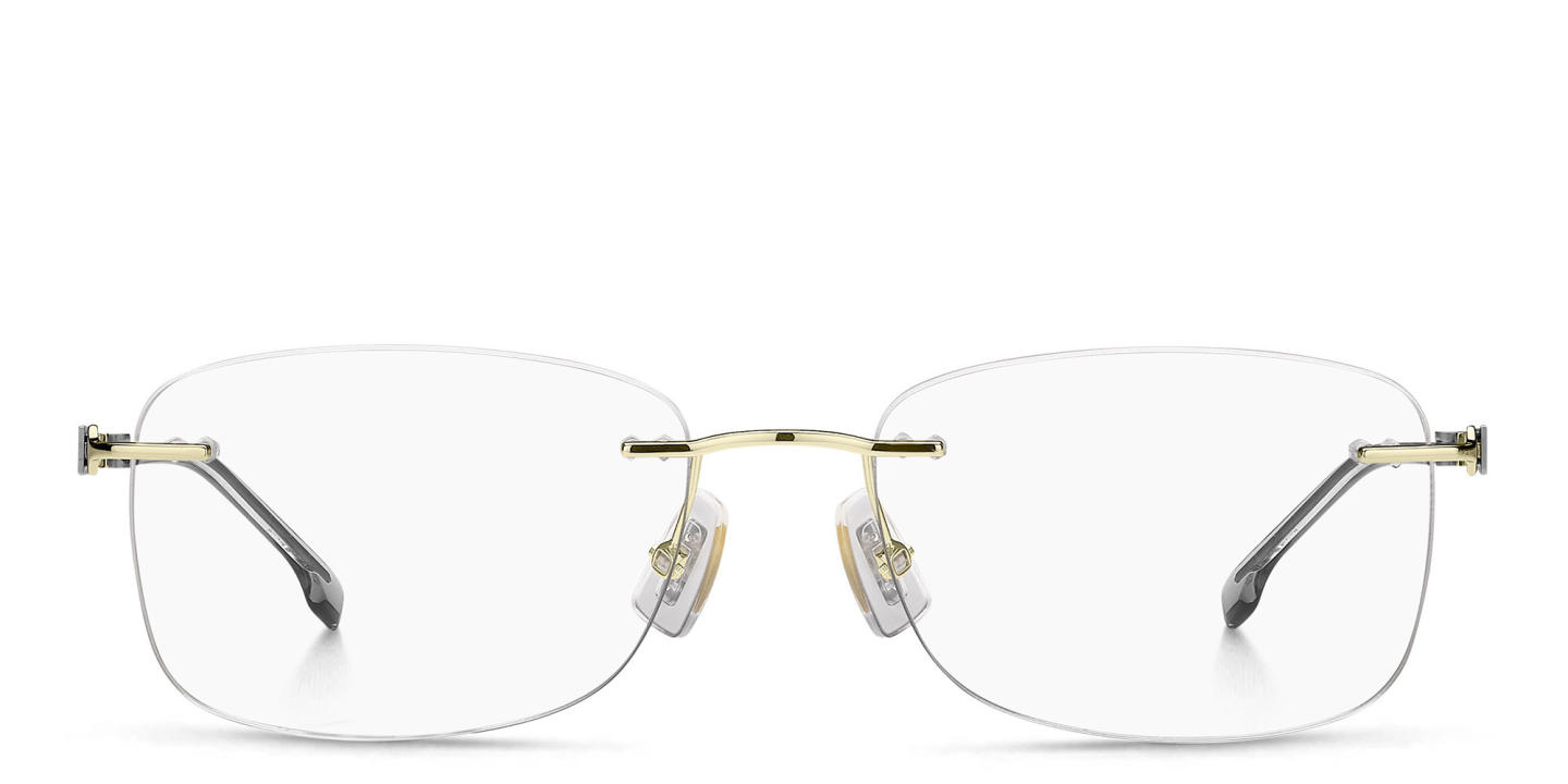 Hugo Boss Rimless Wide Rectangle Eyeglasses in Gold – Product Photo 0