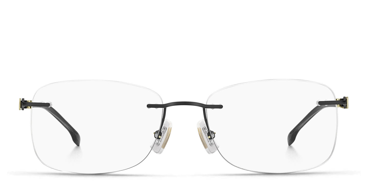 Hugo Boss Rimless Wide Rectangle Eyeglasses in Black – Product Photo 0
