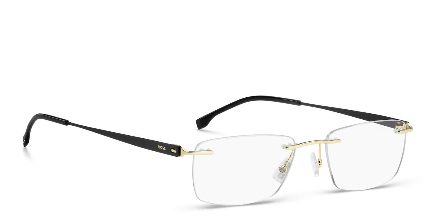 تسوق نظارات طبية مستطيلة بدون إطار هوجو بوس بلون أسود أونلاين.