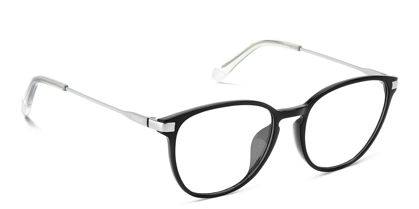 Polaroid Logo Unisex Round Eyeglasses in Black – Product Photo 3