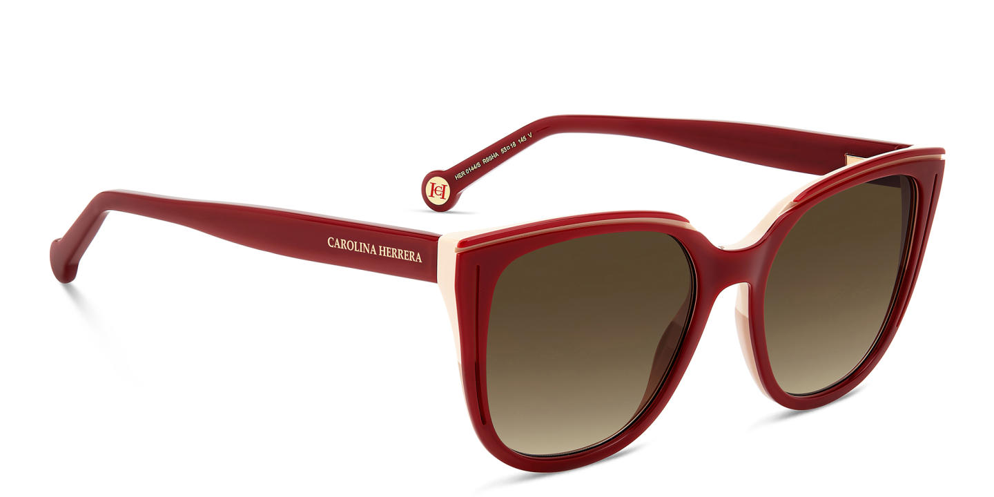 Carolina Herrera Round Sunglasses in Burgundy – Product Photo 2