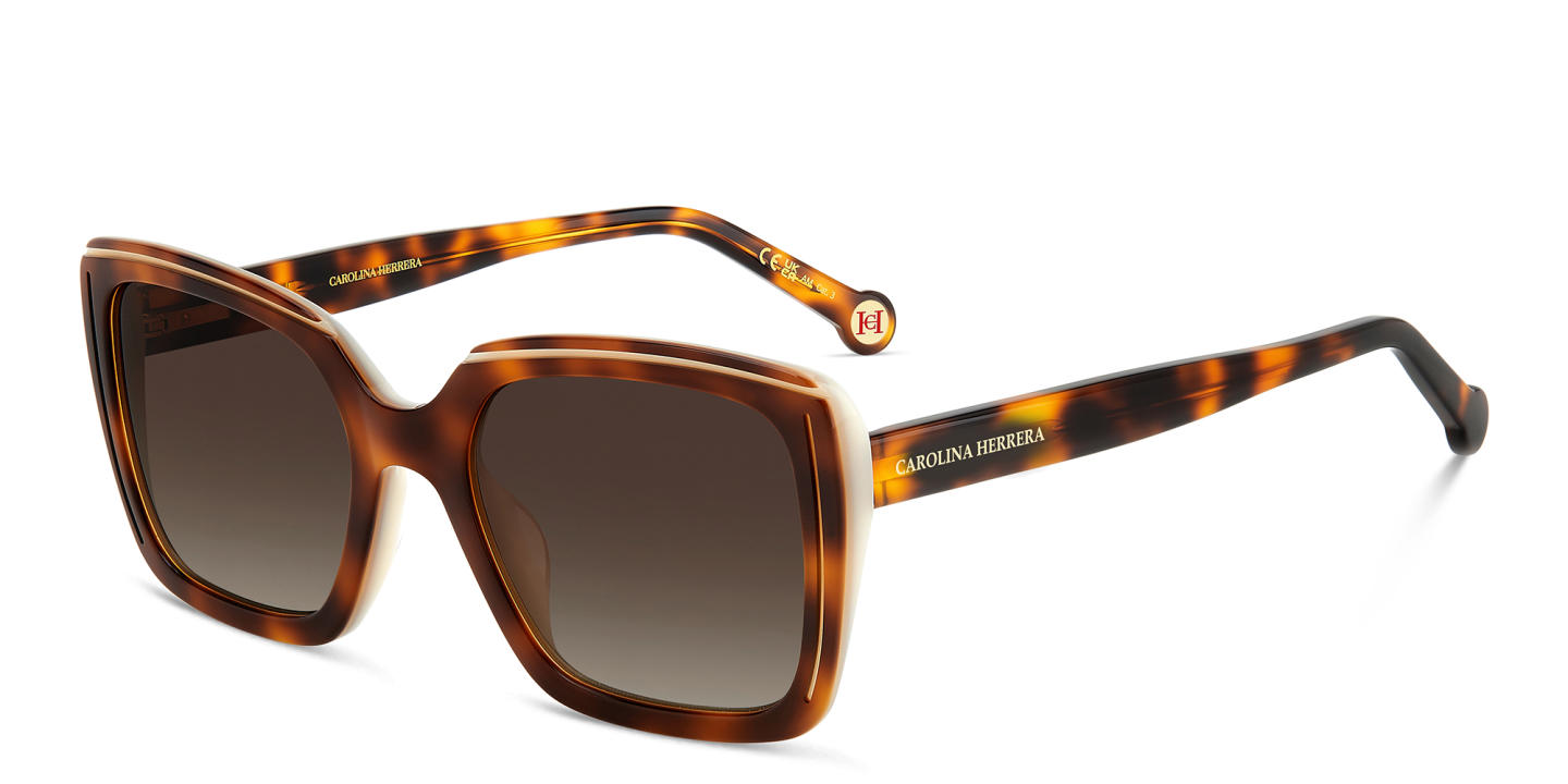 Shop Carolina Herrera Square Sunglasses in Havana online.