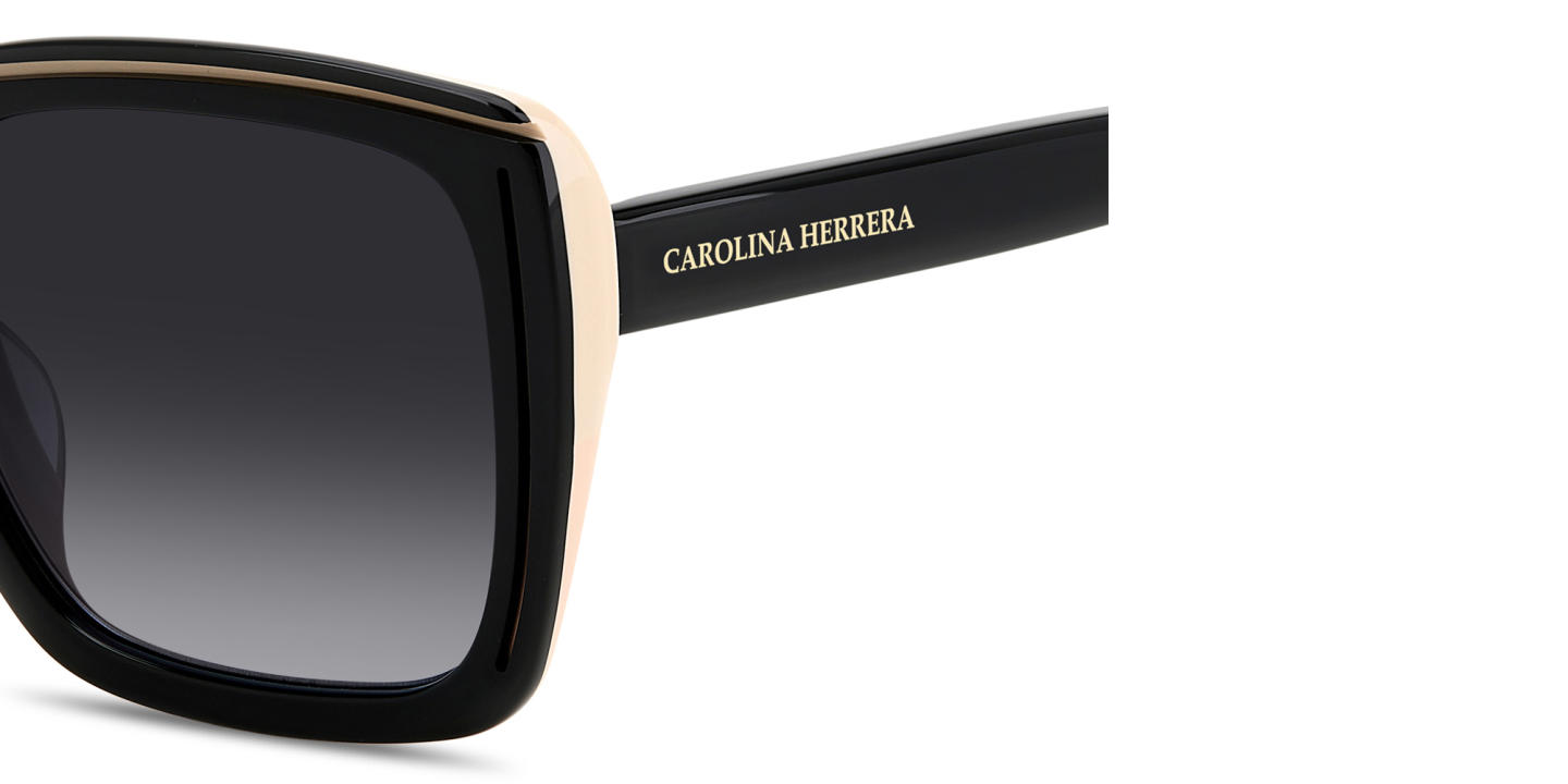 Shop Carolina Herrera Logo Signature Oversized Square Sunglasses in Black Nude online.