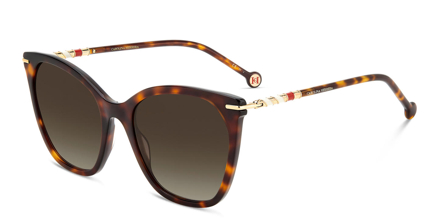 Shop Carolina Herrera Cat-Eye Sunglasses in Havana online.
