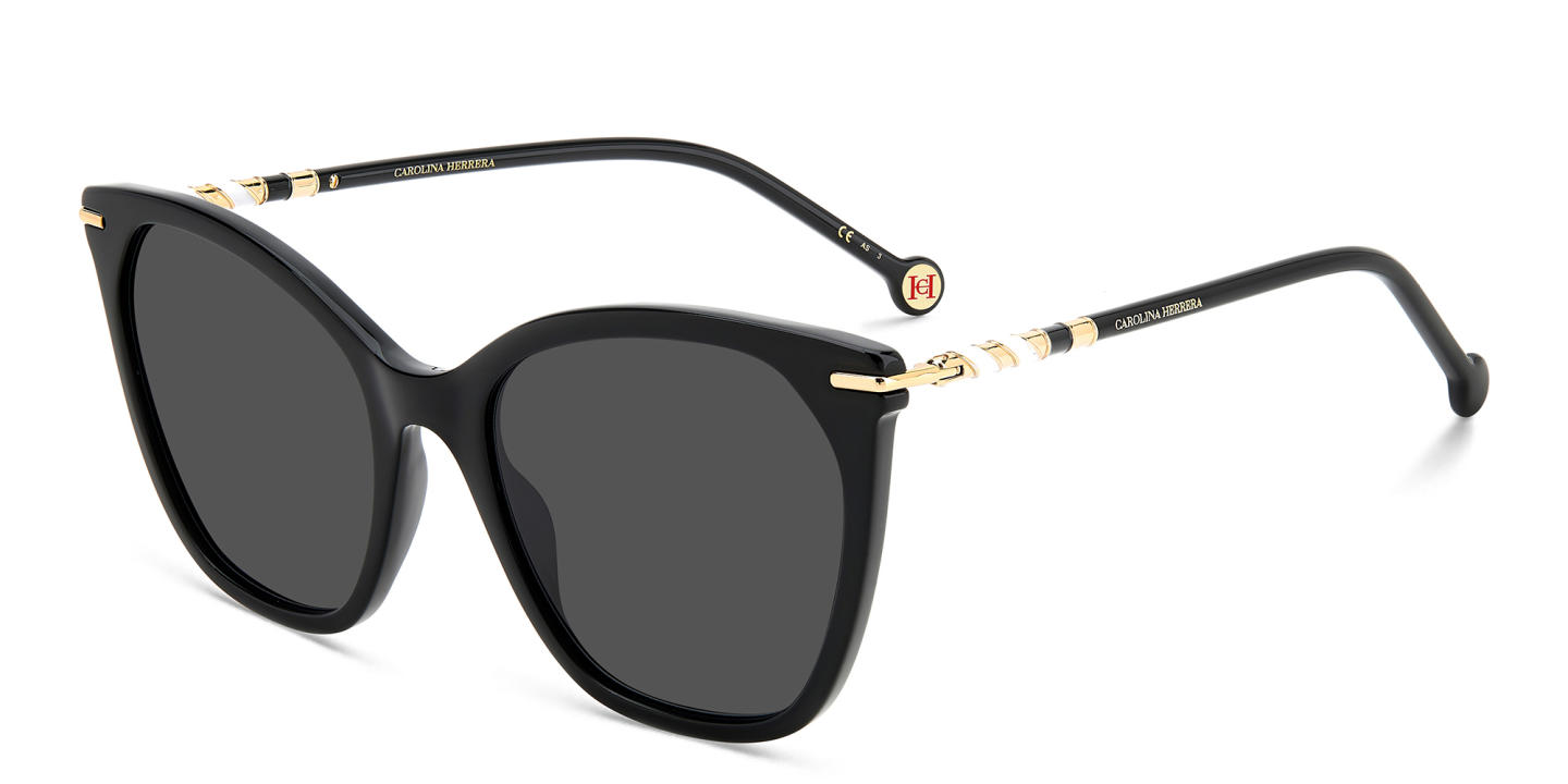 Shop Carolina Herrera Cat-Eye Sunglasses in Black online.