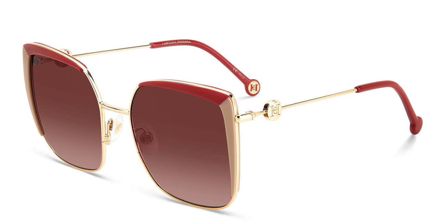 Carolina Herrera Oversized Square Sunglasses in Gold – Product Photo 1