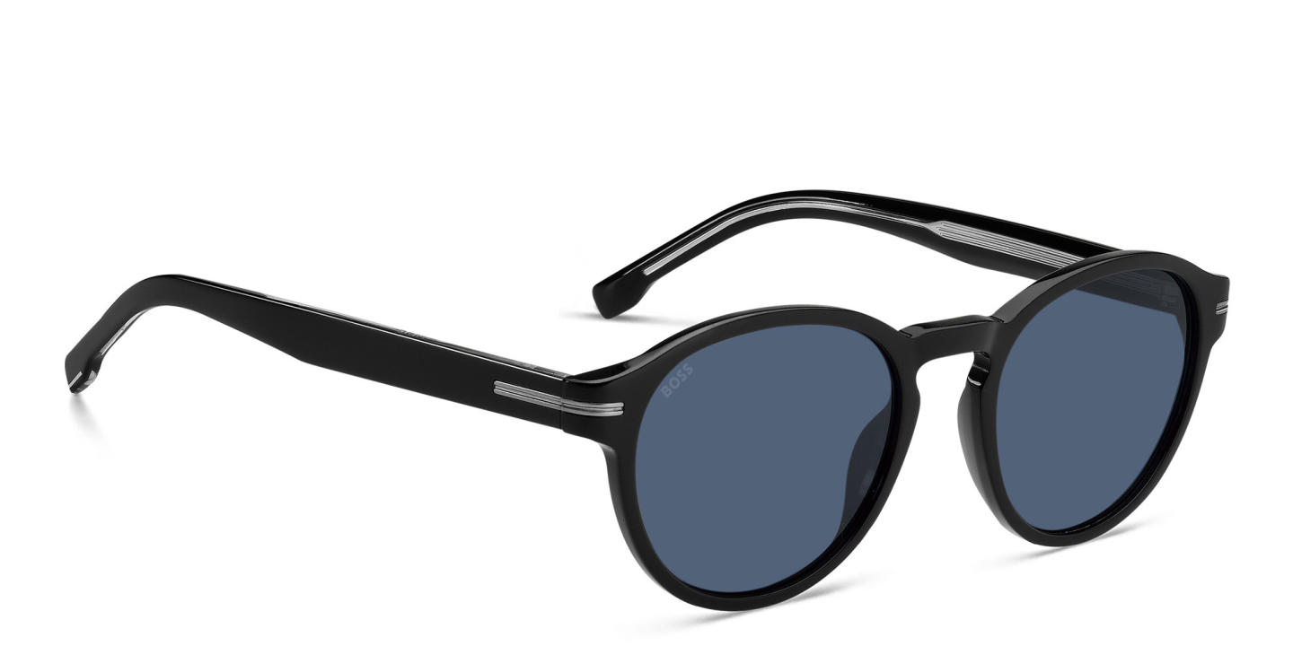 Shop Hugo Boss Round Sunglasses in Black online.