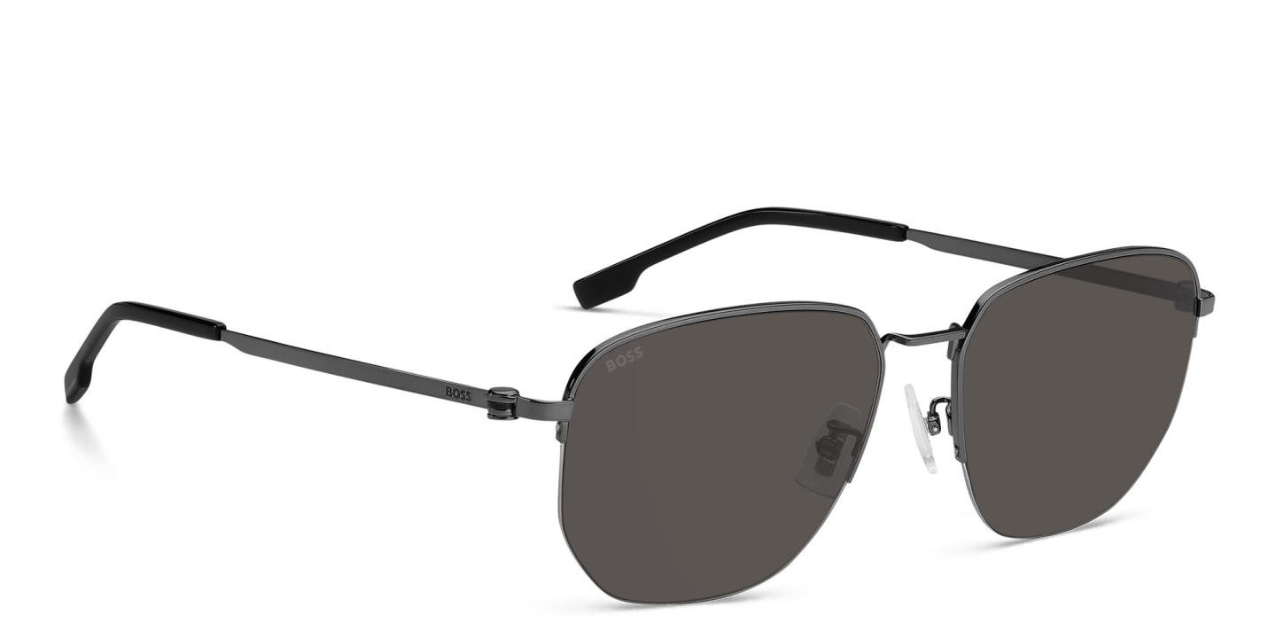 Shop Hugo Boss Irregular Sunglasses in Silver online.