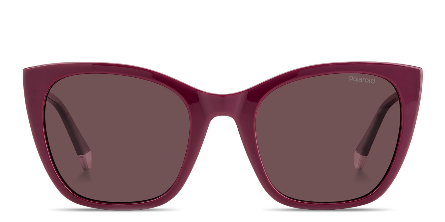 Shop Polaroid Engraved Logo Cat-Eye Sunglasses in Violet online.