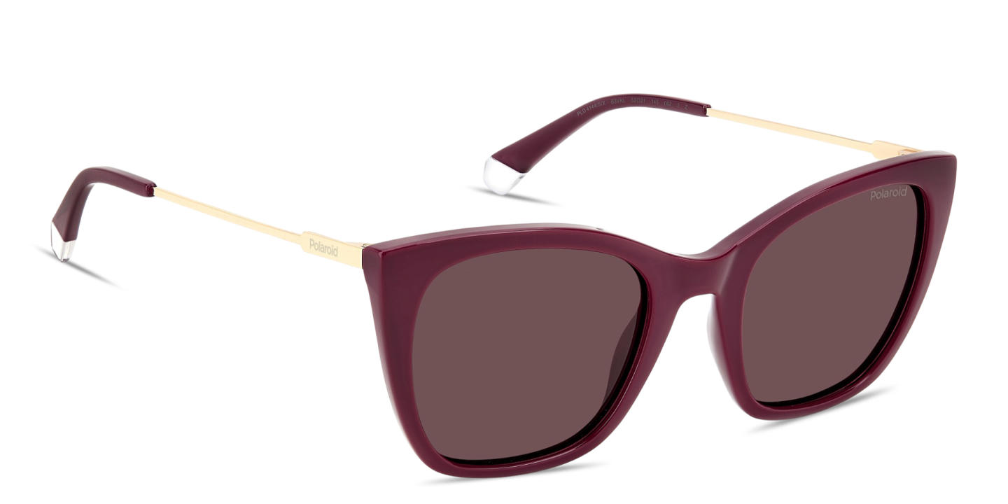 Shop Polaroid Engraved Logo Cat-Eye Sunglasses in Violet online.