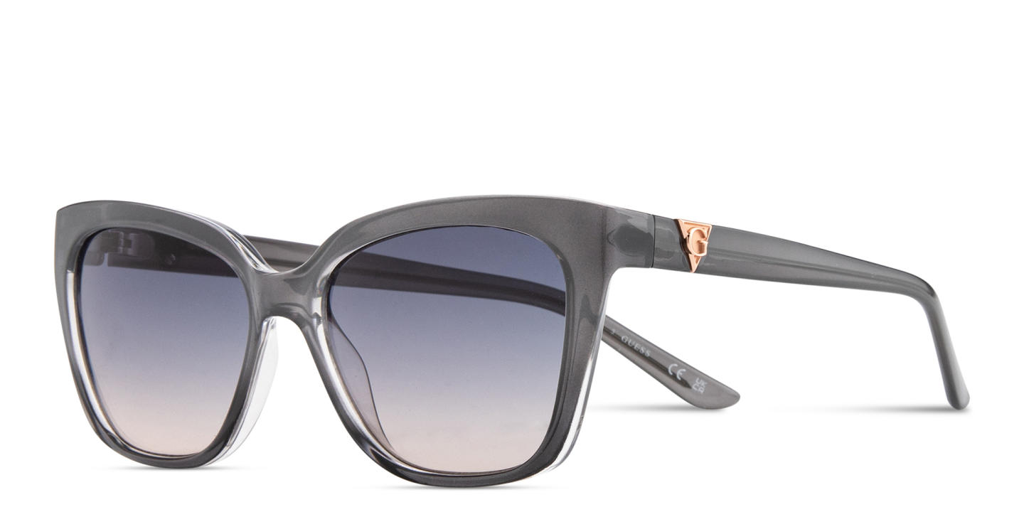 Shop Guess G Logo Square Sunglasses in Transparent Grey online.