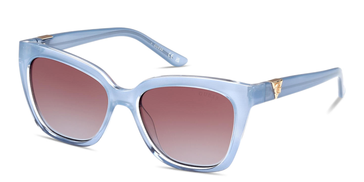 Shop Guess G Emblem Square Sunglasses in Gradient Blue online.