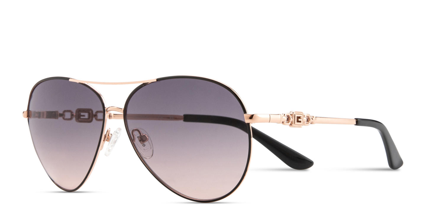 Shop Guess G Logo Aviator Sunglasses in Gold Black online.