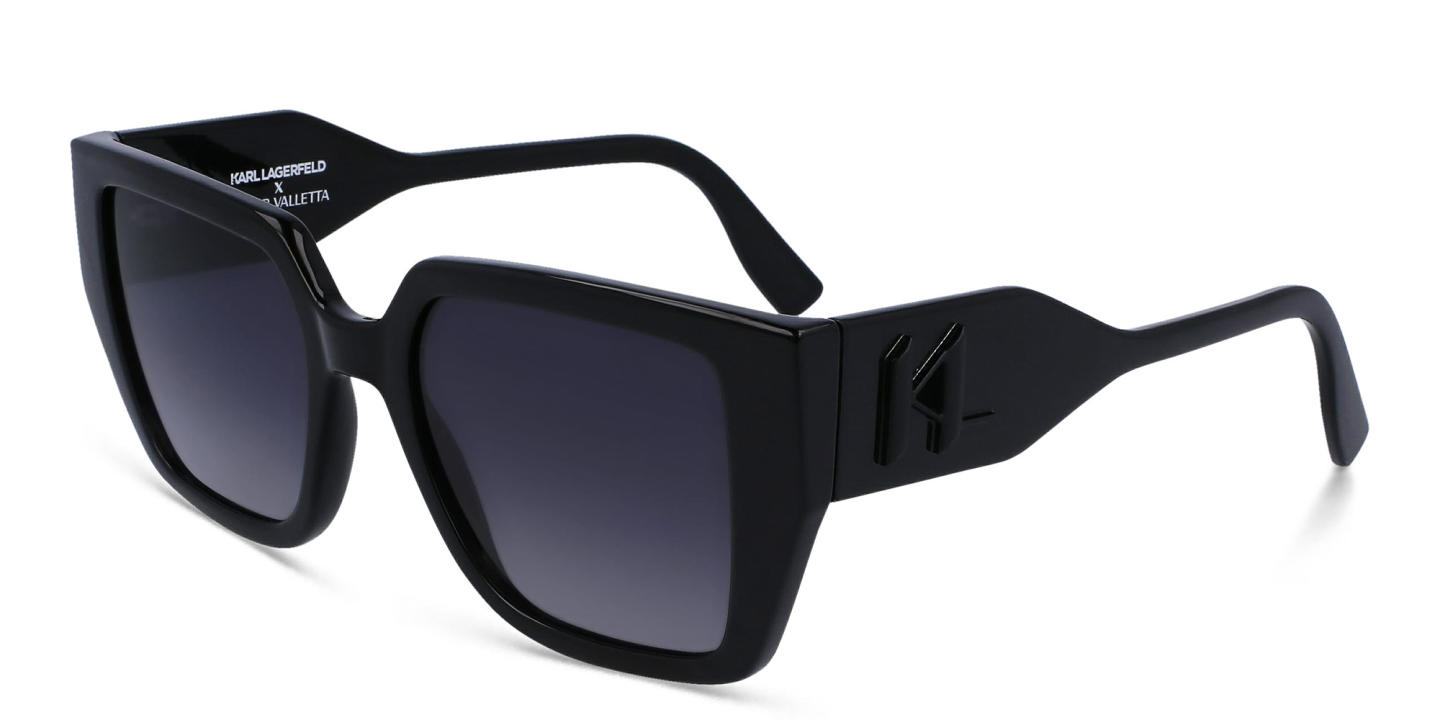 KARL LAGERFELD Rectangle Sunglasses in Black – Product Photo 1