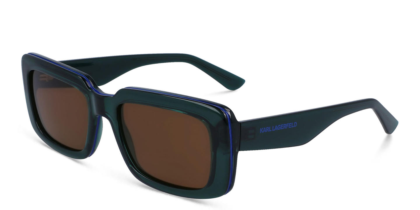 KARL LAGERFELD Unisex Rectangle Sunglasses in Green – Product Photo 1