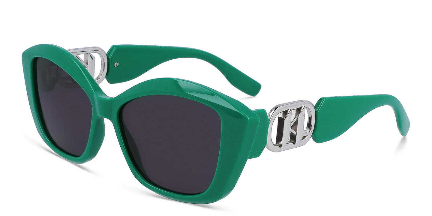 KARL LAGERFELD Rectangle Sunglasses in Green – Product Photo 1