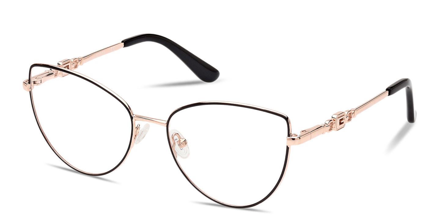 Guess G Logo Cat-Eye Eyeglasses in Black Gold – Product Photo 1