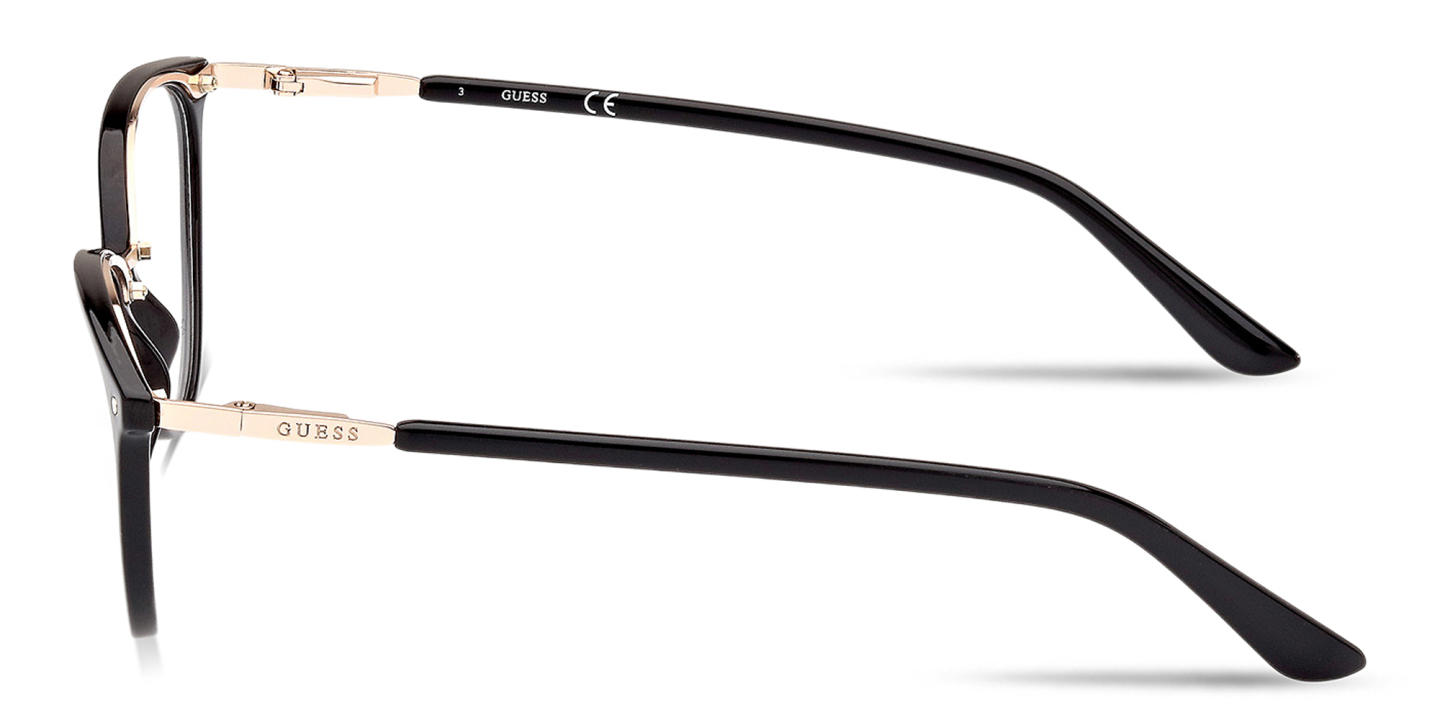 Guess Engraved Logo Cat-Eye Eyeglasses in Black – Product Photo 2