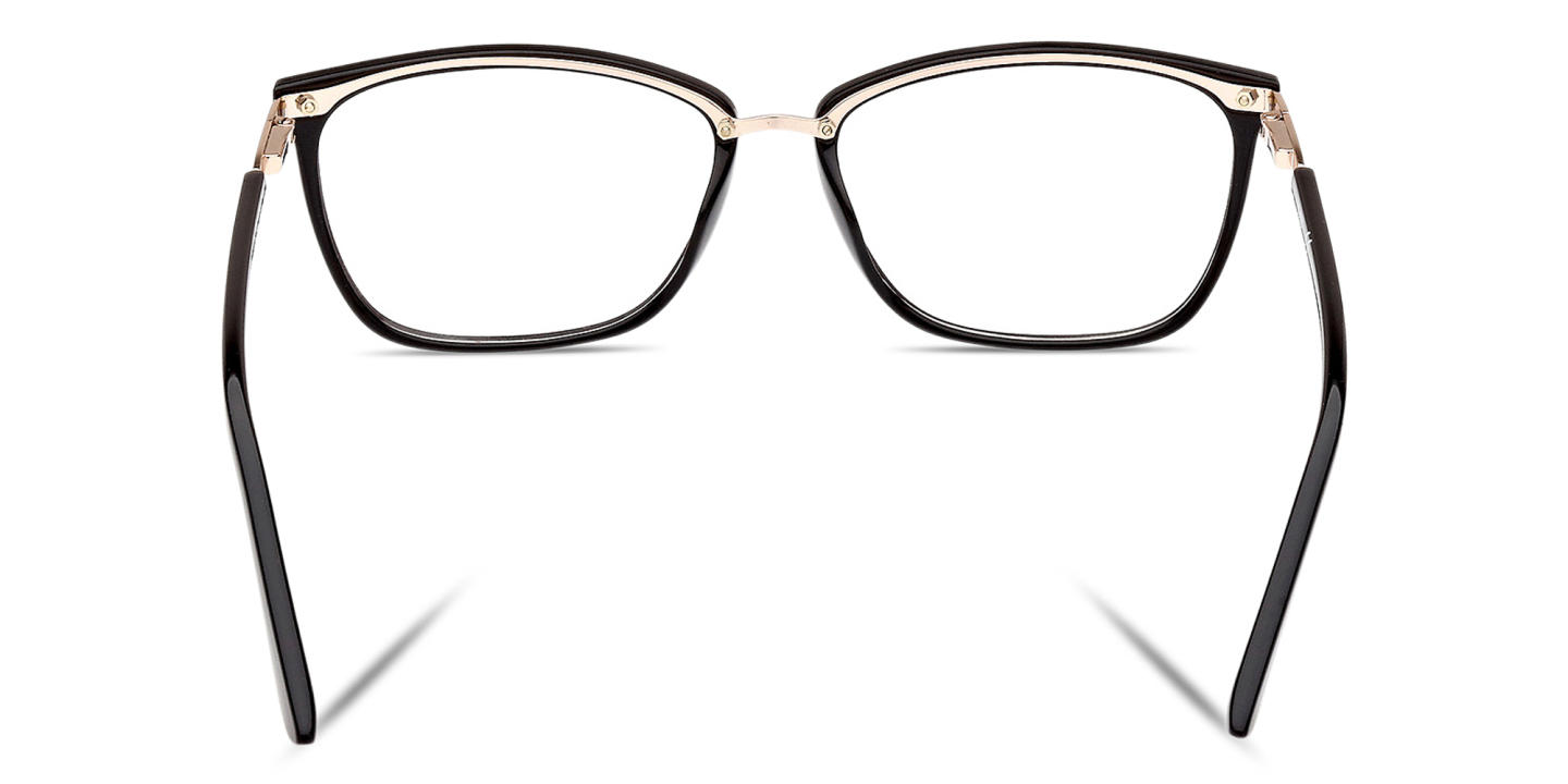 Shop Guess Engraved Logo Rectangle Eyeglasses in Black online.