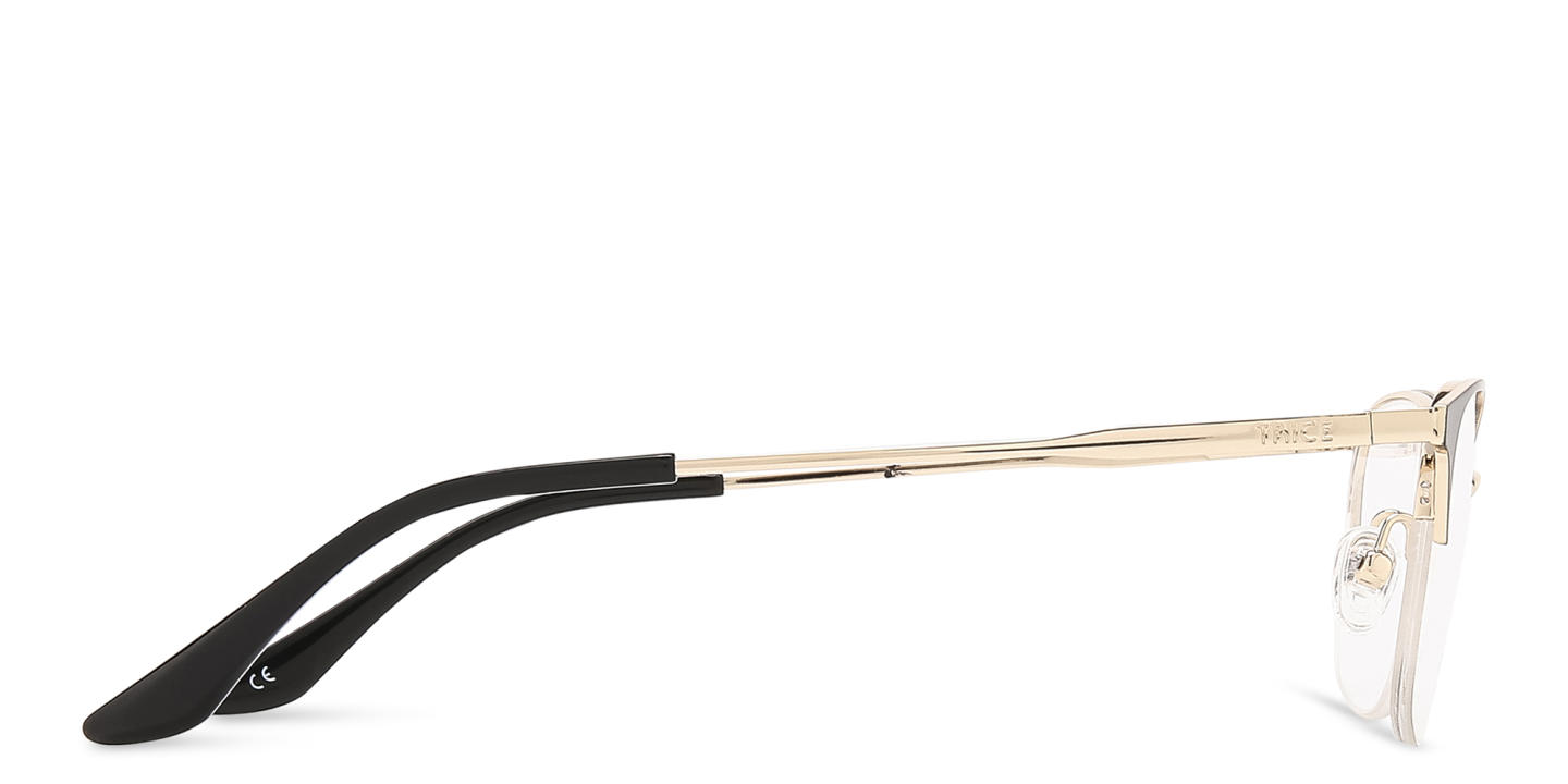 TRICE Half-Rim Rectangle Eyeglasses in Black – Product Photo 3