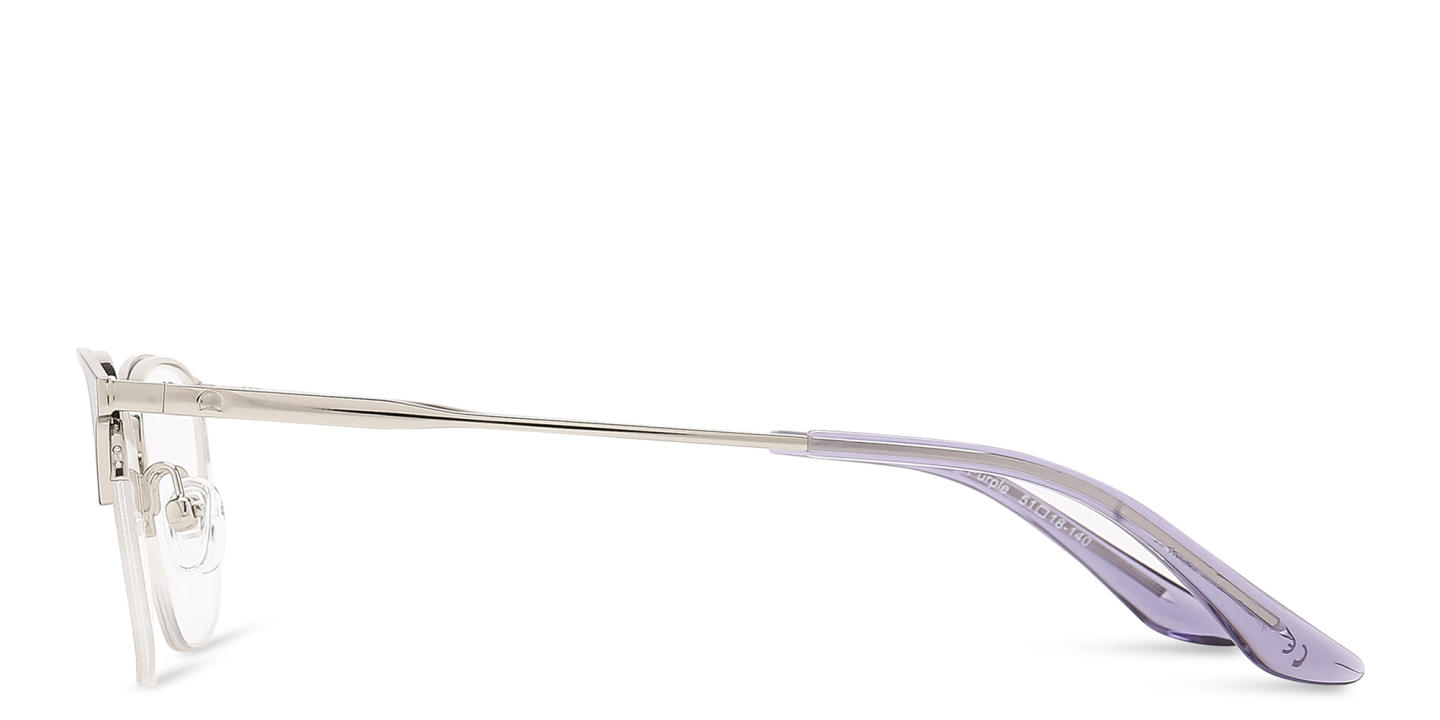 TRICE Half-Rim Rectangle Eyeglasses in Purple – Product Photo 2