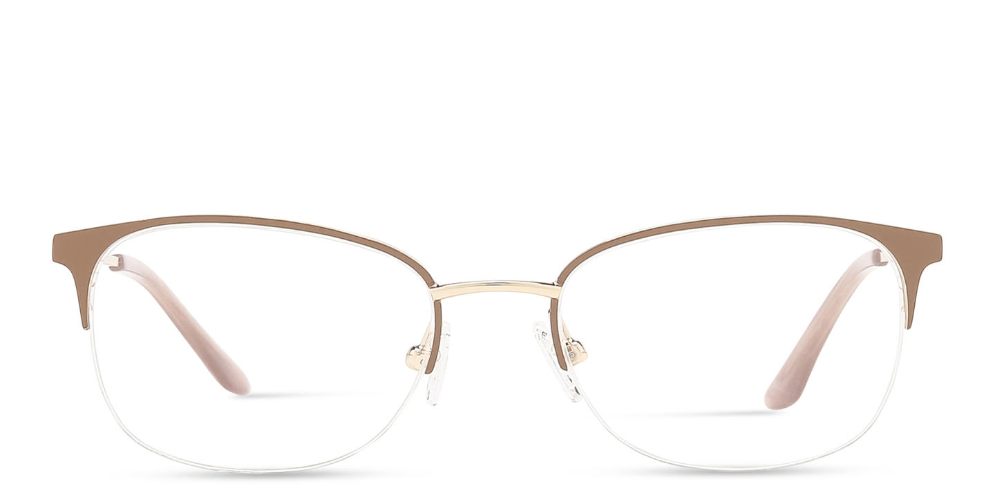 TRICE Half-Rim Rectangle Eyeglasses in Beige – Product Photo 0