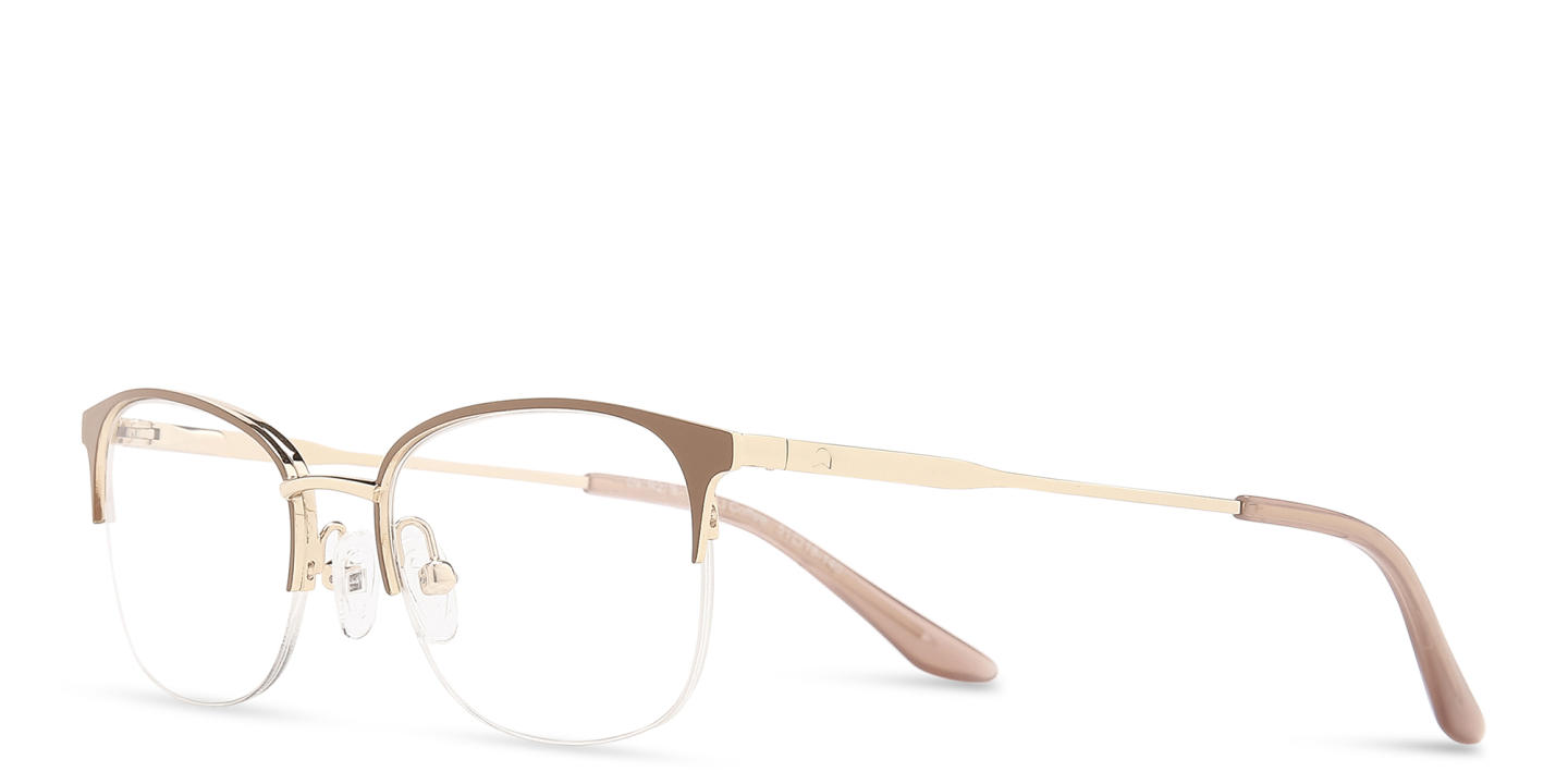 TRICE Half-Rim Rectangle Eyeglasses in Beige – Product Photo 1