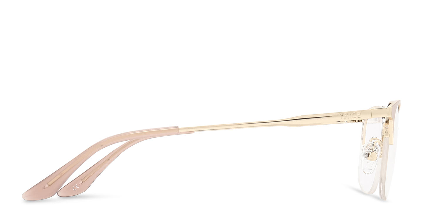 TRICE Half-Rim Rectangle Eyeglasses in Beige – Product Photo 3