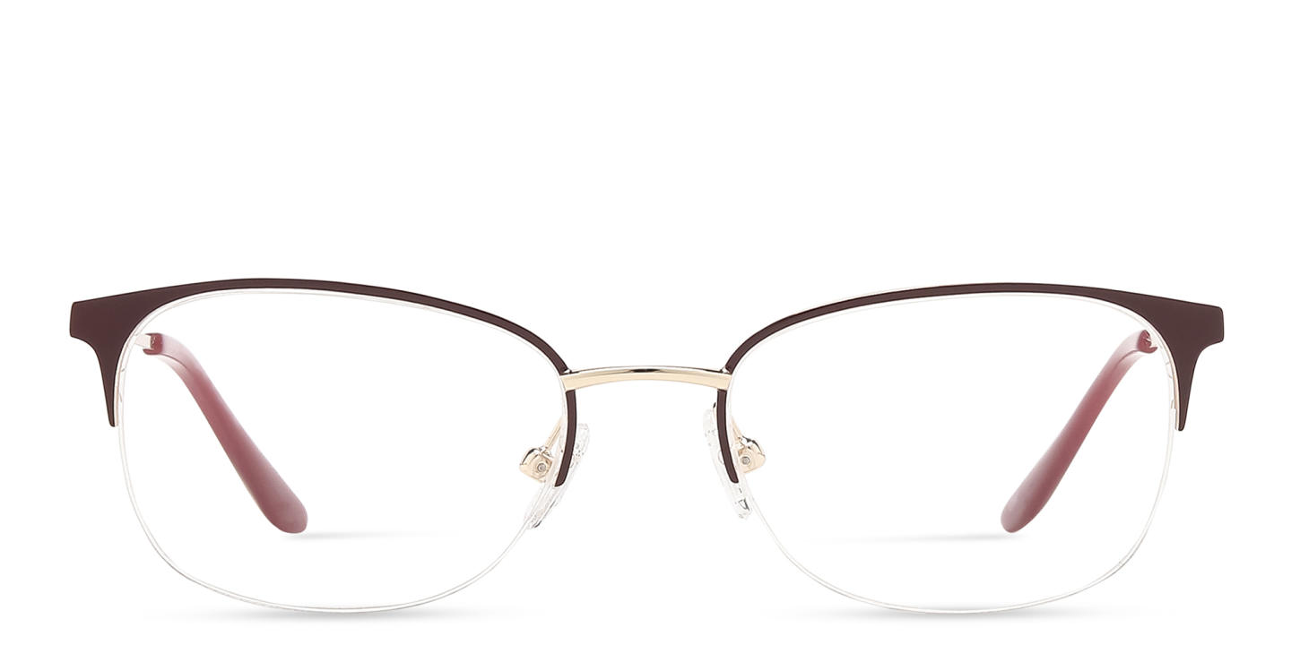 TRICE Half-Rim Rectangle Eyeglasses in Burgundy – Product Photo 0