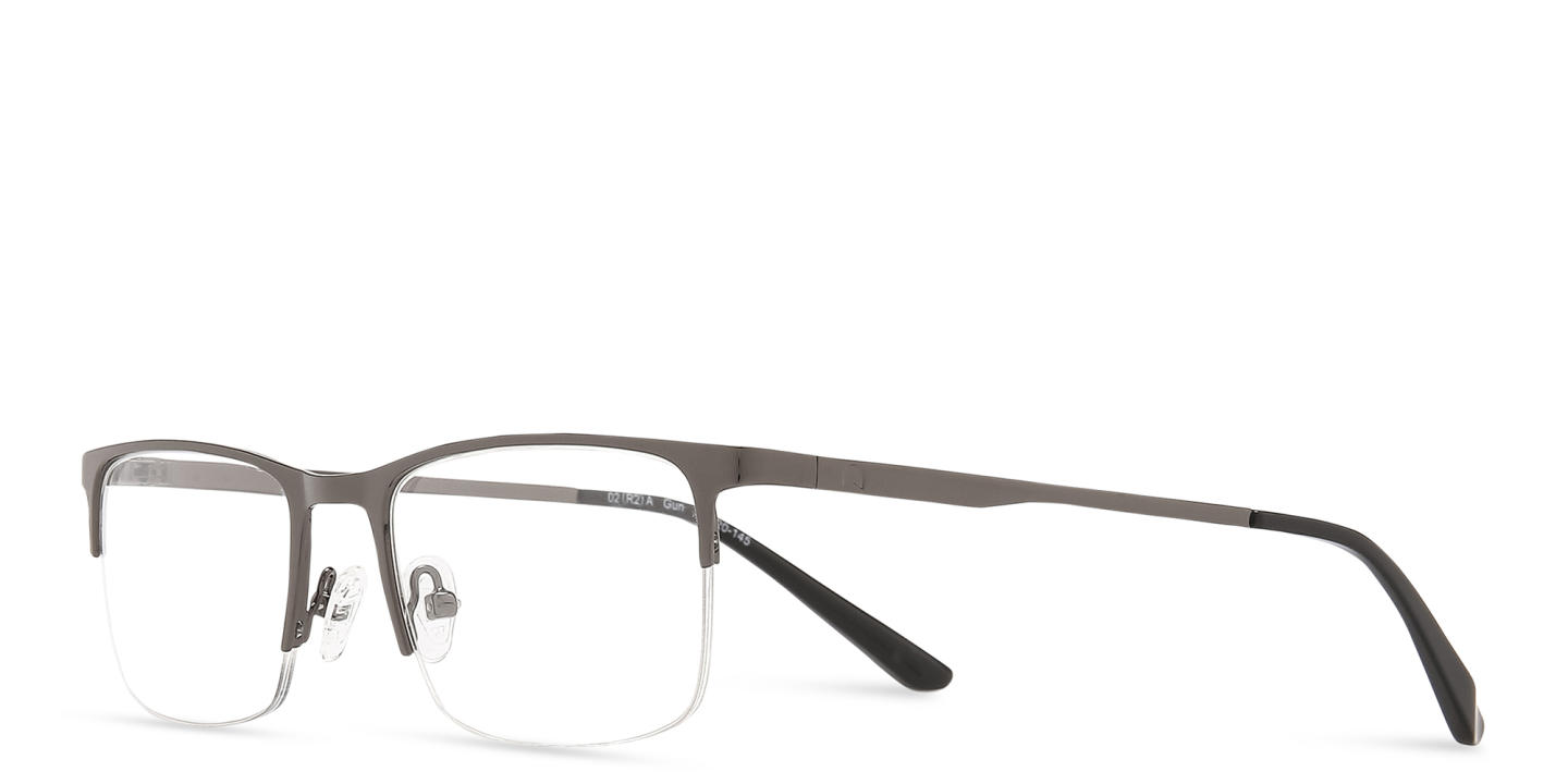 TRICE Half-Rim Rectangle Eyeglasses in Gunmetal – Product Photo 1