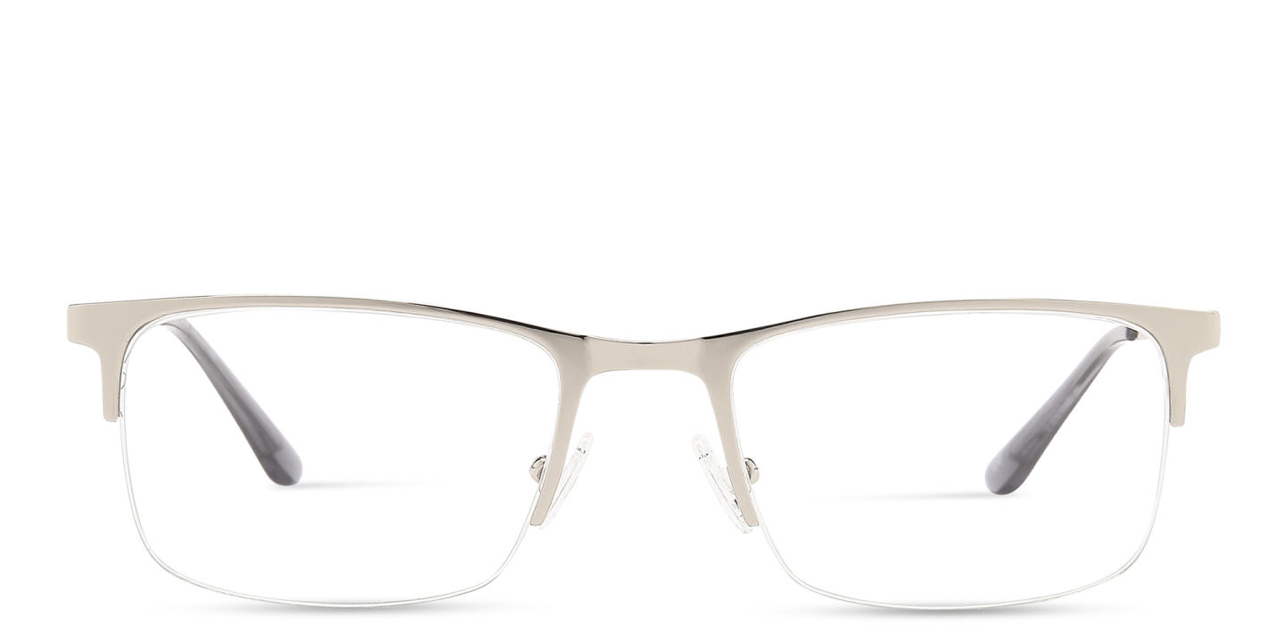 TRICE Half-Rim Rectangle Eyeglasses in Silver – Product Photo 0