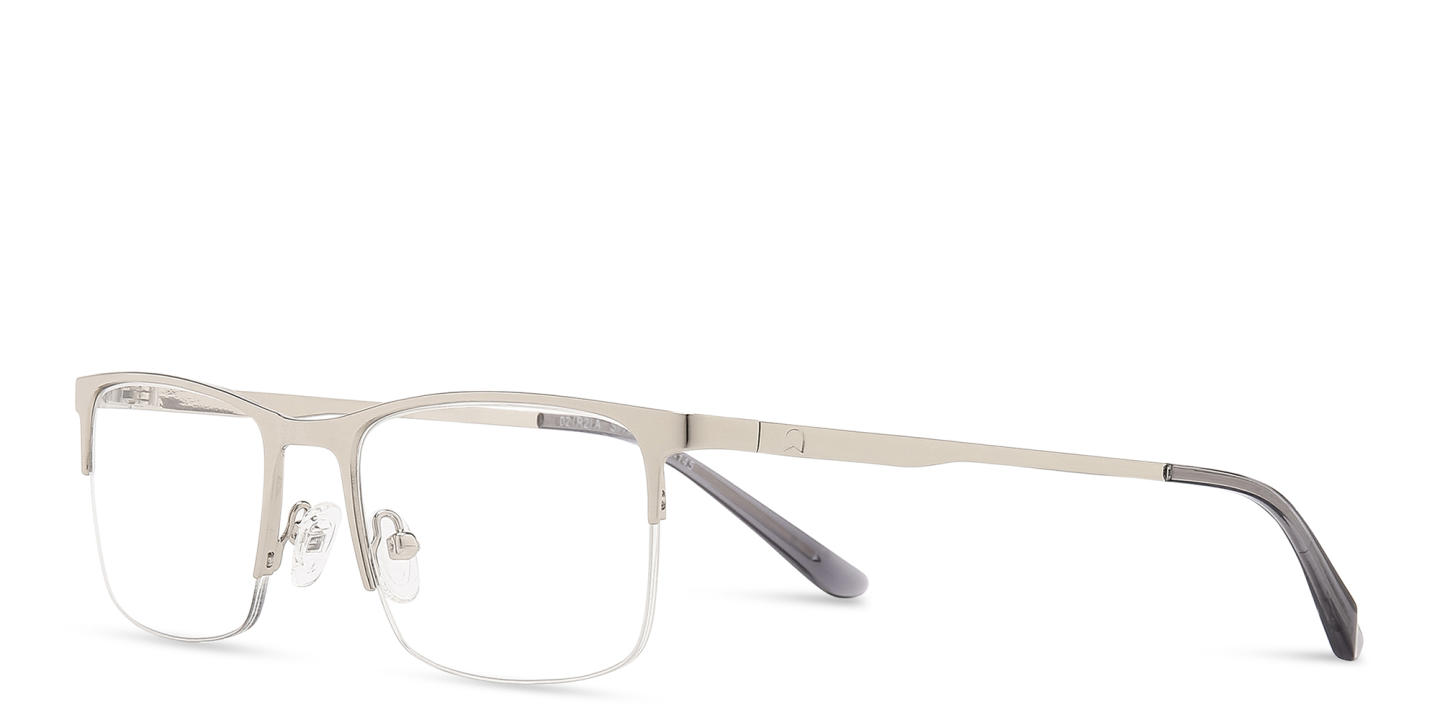 TRICE Half-Rim Rectangle Eyeglasses in Silver – Product Photo 1