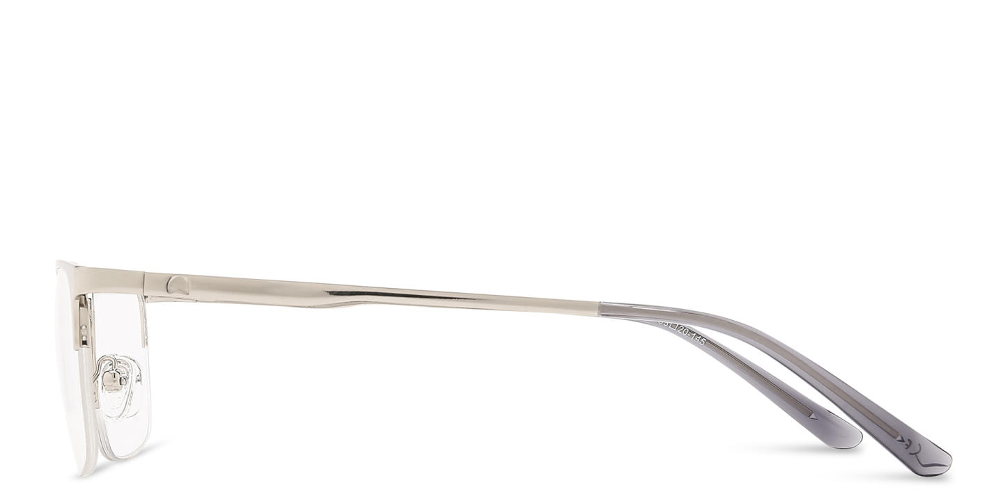 TRICE Half-Rim Rectangle Eyeglasses in Silver – Product Photo 2